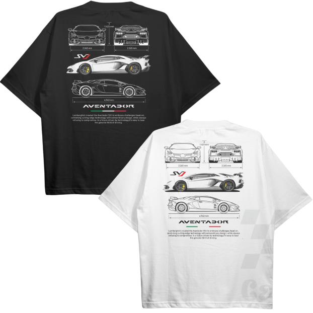 Drive in Style Car-Themed T-Shirts, Aventador SVJ T-Shirt, Aventador SVJ Technical Specs T-Shirt, Racing Shirt, Sport Car Shirt Menswear Top