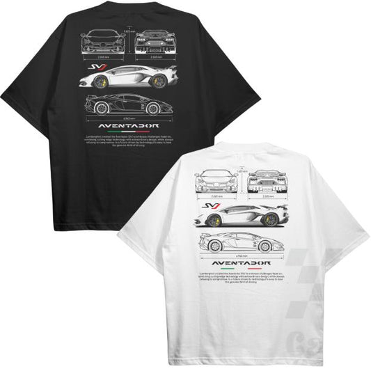 Drive in Style Car-Themed T-Shirts, Aventador SVJ T-Shirt, Aventador SVJ Technical Specs T-Shirt, Racing Shirt, Sport Car Shirt Menswear Top