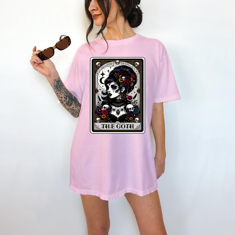 The Goth Tarot Card - T-Shirt, Gothic , Bright Graphic, Funny Apparel, Gift Idea, Relaxed Fit, Casual Apparel, Cute Top, Great with Jeans, All Seasons