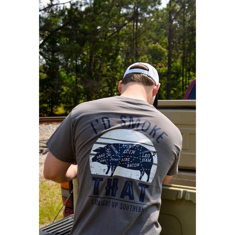 I'd Smoke That - Hog Silhouette T-Shirt - Grey