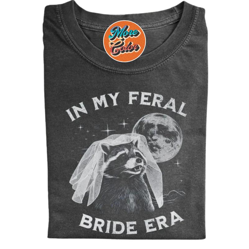 Raccoon Bride In My Feral Bride Era Vintage Shirts, Cotton Unisex T-shirts, Sweatshirt, Crew Neck, Size S- 3XL, Menswear Top, Womenswear Top Underwear