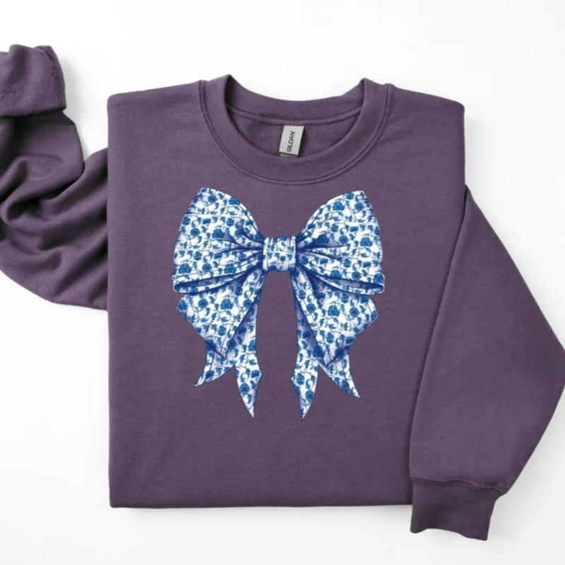 Blue Bow Sweatshirt