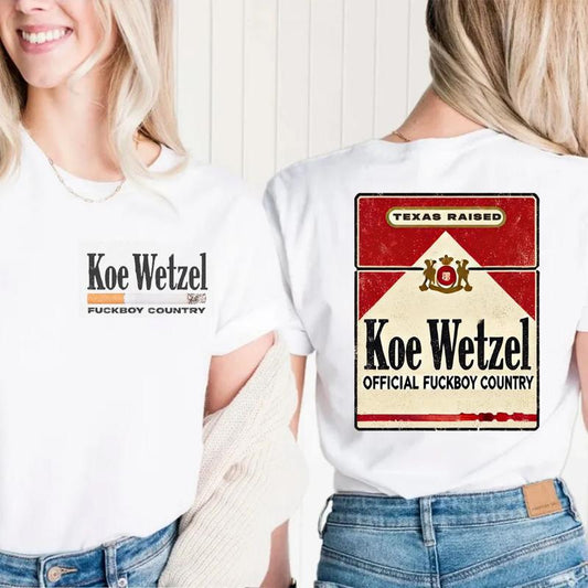 K0e Wetzel Boy Country 2 Sides Tee, Fan Merch, Concert Outfit, Country Fans Top, Unisex Short Sleeve Tee Shirt, Casual Clothing