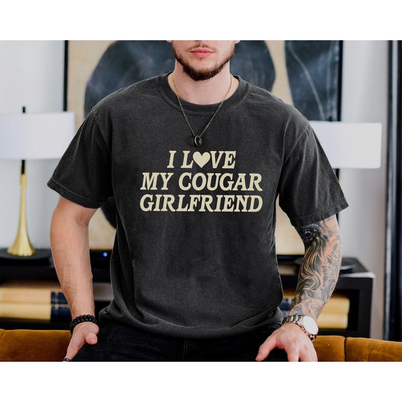 I Love My Cougar Girlfriend Shirt, Boyfriend Gift, I Love My Girlfriend Tee, I Heart My Cougar Shirt, Valentines Day Gift, Classic Unisex T-Shirt, Sho