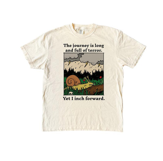 The Journey Is Long Snail Tshirt, Funny Tshirt, Comfort Colors Shirt