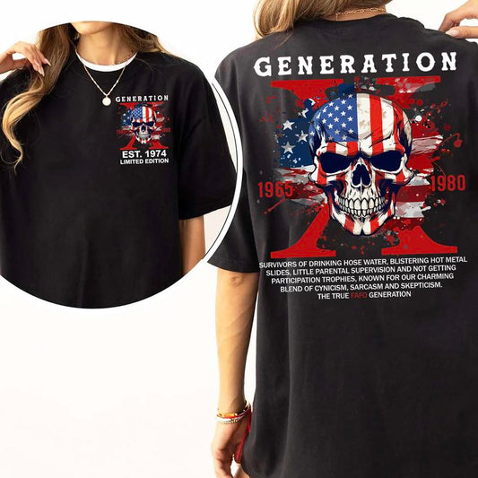 Customize Gen X Shirt Raised On Hose Water Vintage Inspired T-Shirt with Funny, Sarcastic Quotes