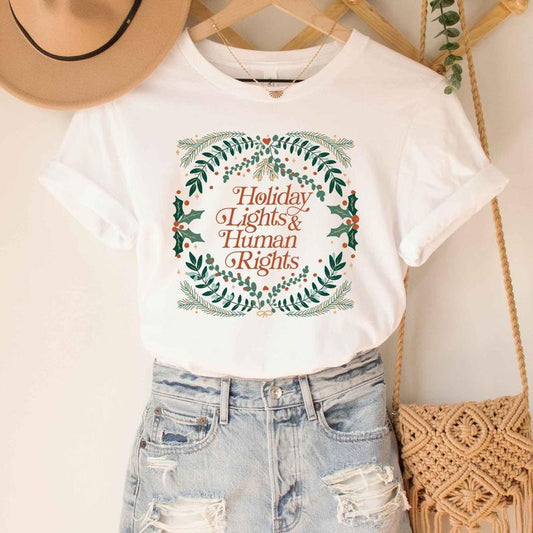 Feminist Christmas Shirt, Holiday Lights & Human Rights Tshirt - Sweatshirt - Hoodie, Sleigh Patriarchy Shirt, Womens Right Clothing