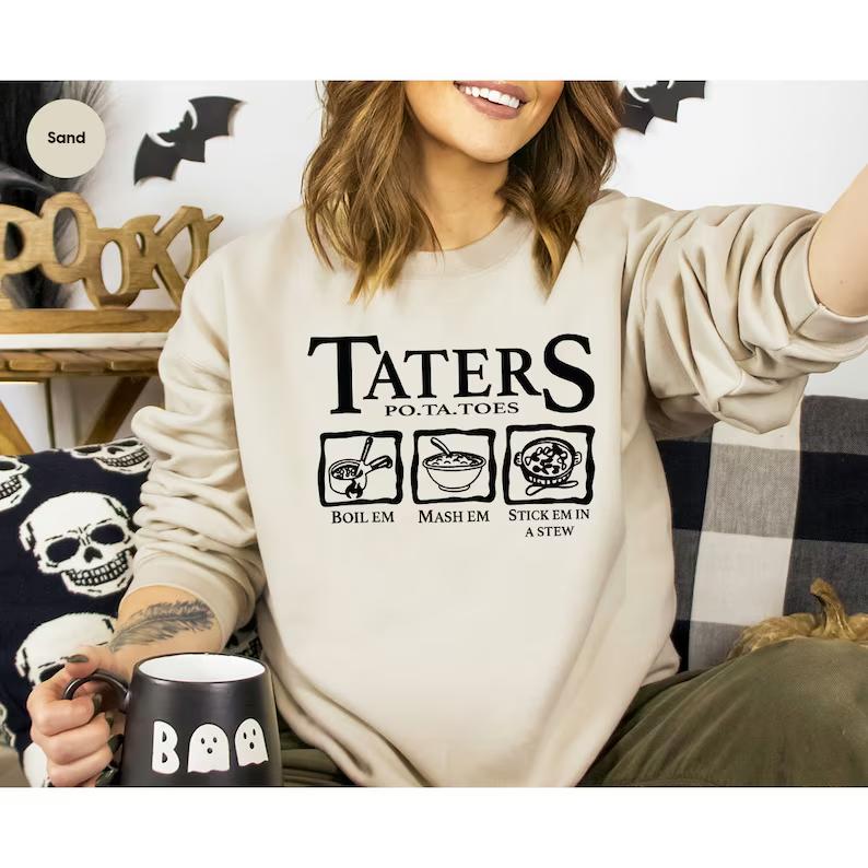 Funny Potatoes Sweatshirts for Men, Boil Em Mash Em Stick Em In a Stew Hoodie