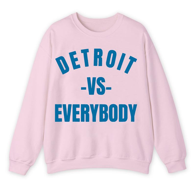 Detroit Vs Everybody Blue Sweatshirt, Vintage Style Detroit Football shirt, Game Day Pullover, Sunday Football