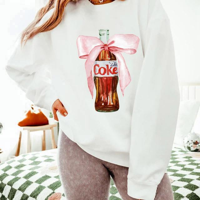 Diet Coke Bow Sweatshirt, Coquette Diet Coke Sweatshirt, Coke Pink Bow Tee, Diet Dr Coke Bow Sweater, Trendy Cute Coke Crewneck, Coke Lover Sweater, D