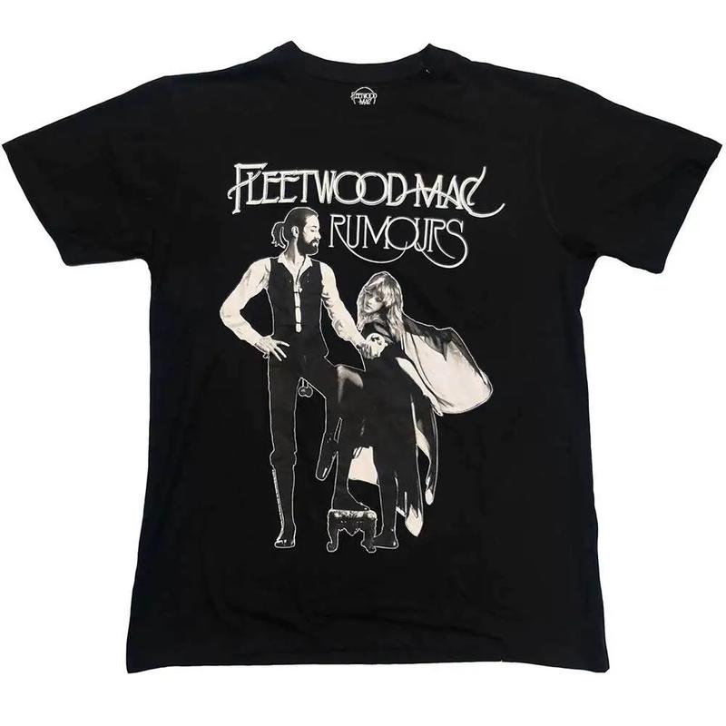 Fleetwood Mac T Shirt Rumours Album Officially Licensed Black Mens Rock Band Tee Cotton Menswear