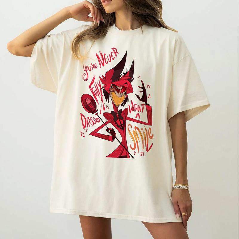 Alastor T Shirt Alastor Hazbin Hotel Alastor Vivziepop Shirt Radio Demon Alastor Hazbin Hotel Characters Tshirt Hazbin Hotel Cartoon Merch, Unisex Sho