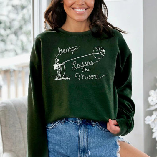 Its a Wonderful Life sweatshirt, Its a Wonderful Life Crewneck, George Lassos the Moon, Vintage Christmas, Christmas Sweatshirt