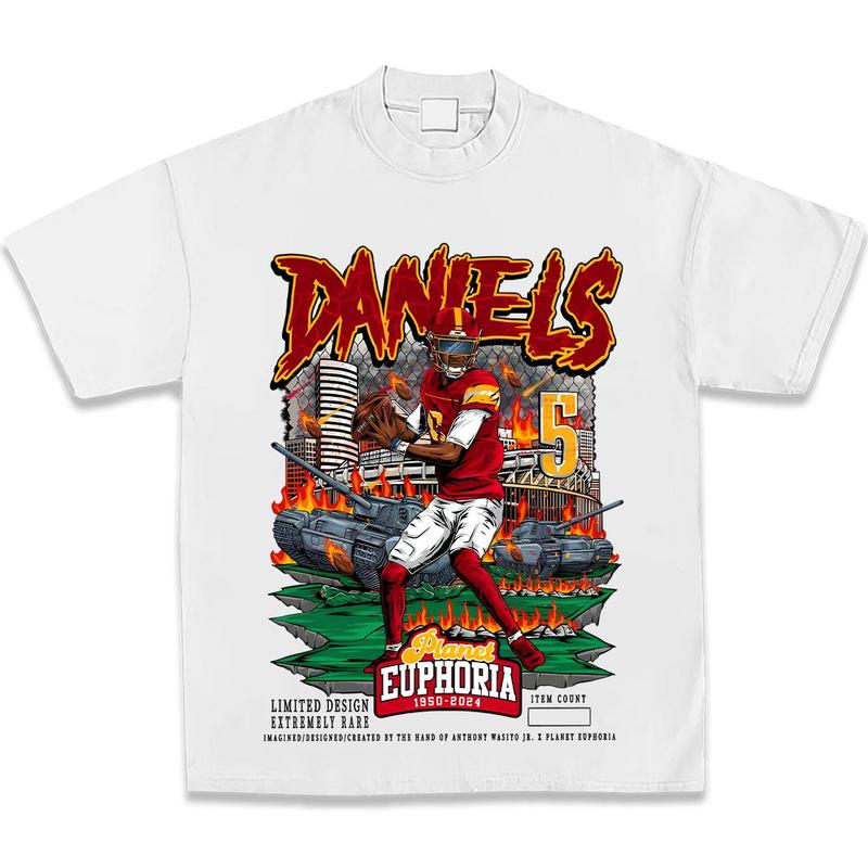 Jayden Daniels V2 Euphoria Planet Shirt, Vintage 90s Unisex Football Tees, Football T-Shirts, Sports Shirt, Game Day Tee, Football Fan Gifts