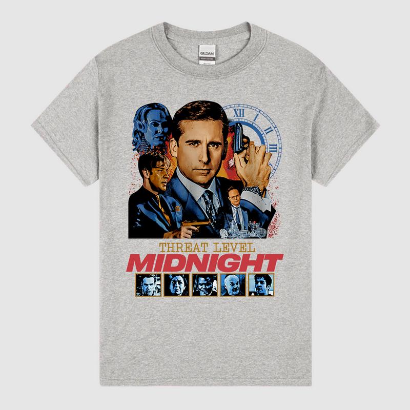 The Office Threat Level Midnight Vintage Shirts, Cotton Unisex T-Shirt, Crew Neck, Size S- 3XL, Menswear Top, Womenswear Top Underwear Streetwear