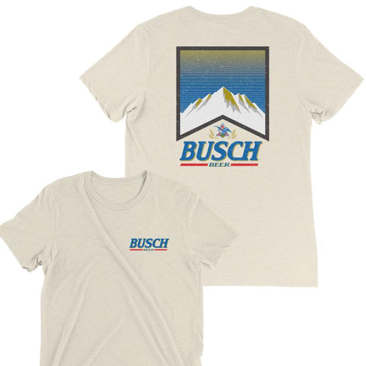 BUSCH LIGHT, BEER, BUSCH BEER '96 LABEL T-SHIRT, For Men, For Women, Casual Graphic Round Neck T-shirt for Summer, Fashion Men's Top for Daily Wear