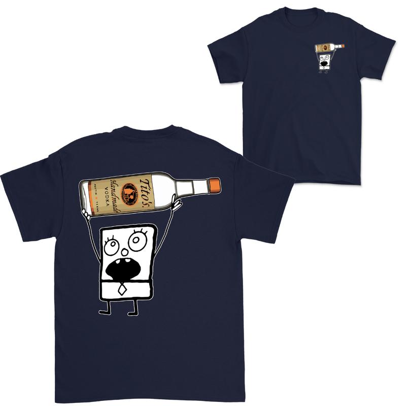 Doodlebob Titoâ€™s Vodka Drawing 2 Sided T-Shirt, Funny Drinking T-Shirt, Summer T-Shirt, Full Color T-Shirt, Unisex T-Shirt, For Men, For Women, Gift F