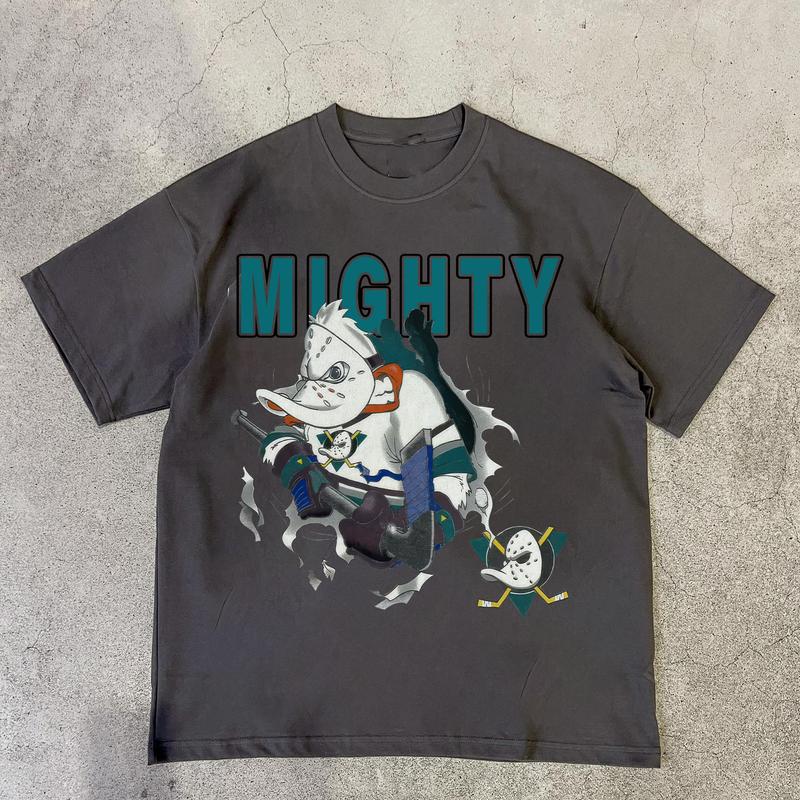 Vintage Mighty Ducks Hallowwen T-Shirt Cotton Short-sleeve Retro Streetwear Tshirt Menswear Top Shortsleeve Casual