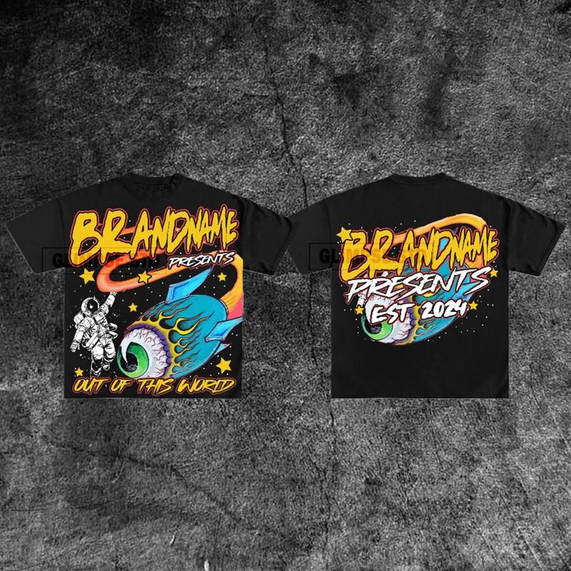 Y2K Graphic Out Of This World Personalize Printed Tshirt Casual Cotton
