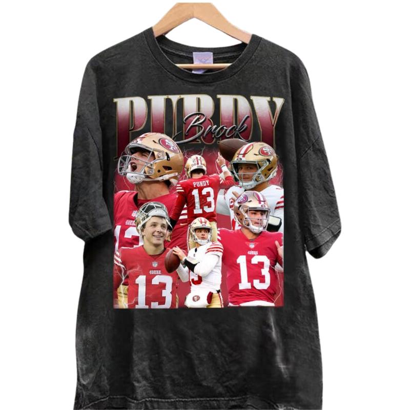 BROCK PURDY Shirt, Brock Purdy Tee, Brock Purdy T-Shirt Classic Cotton Fabric Menswear Top Collar Jersey Decoration Graphic
