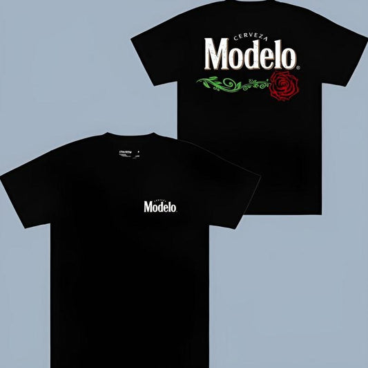 Modelo Rose 2 Sided Tshirt, Modelo Beer Tshirt Full Color For Men, For Women Tshirt