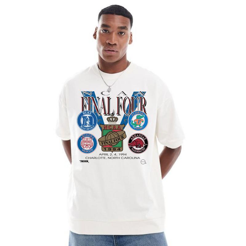 Vintage NCAA Final Four 1994 Duke Florida Gatos Arkansas Arizona T-shirt Top Menswear Fitted Medium Short Sleeve Street Style Tee Underwear Streetwear