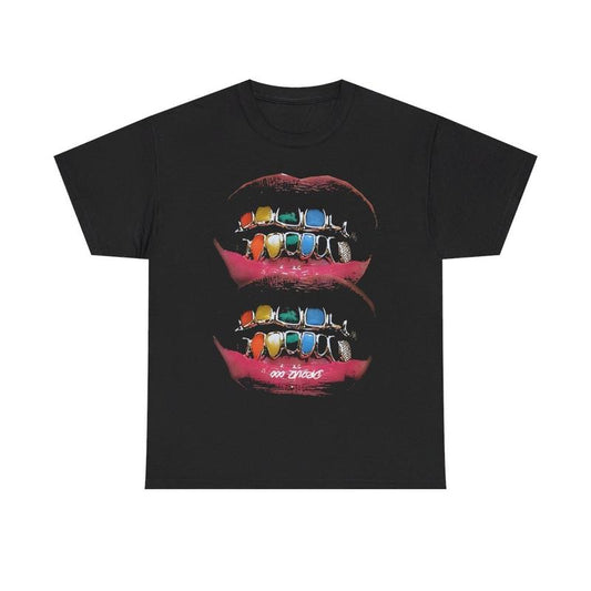 Vintage Iced Out Twin Grill Y2k 90s Hip-Hop Vibes Heavy Cotton Graphic T-Shirt Tshirt Shirt HipHop Rap Tee Casual Menswear Retro Top Streetwear Classi