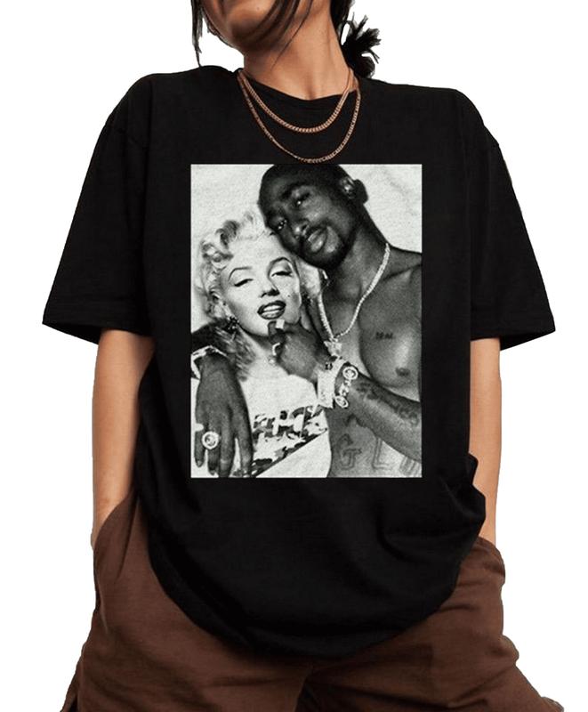 Tupac Shakur Marilyn Monroe Shirt, Vintage Tupac Shakur Shirt, 2pac 90s Shirt, 2pac Shakur Shir,Unisex Cotton Graphic Tee