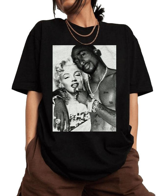 Tupac Shakur Marilyn Monroe Shirt, Vintage Tupac Shakur Shirt, 2pac 90s Shirt, 2pac Shakur Shir,Unisex Cotton Graphic Tee