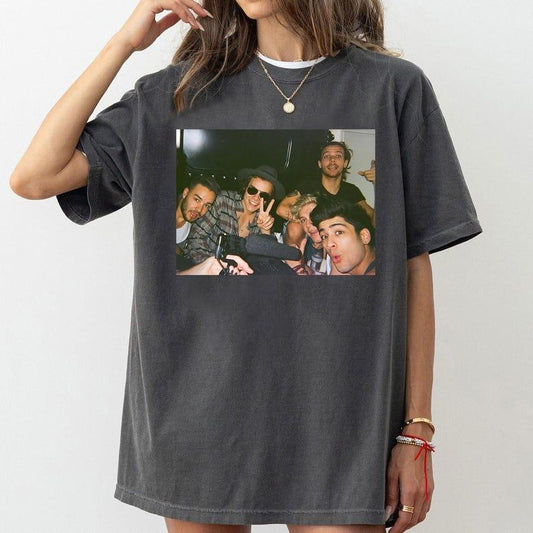 Vintage One Direction Selfie T-Shirt, Thank You One Direction Gift For Fan, Music Tour T-Shirt Casual Cotton