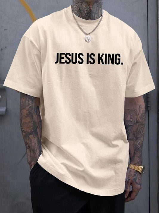 Unisex Men's Letter Print Round Neck GraphicÂ Tee, Regular FitÂ Casual Short Sleeve Crew Neck T-Shirt for Summer, Fashion Men's Top for Daily Wear