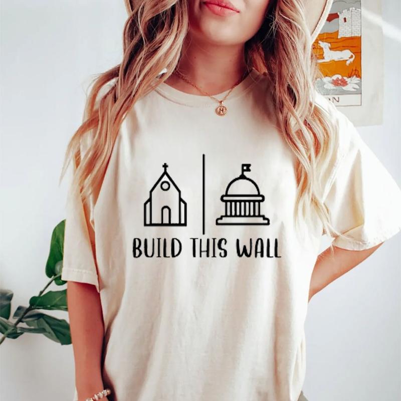 Pro Choice Protest Shirt, Freedom Religion Shirt, Build This Wall Shirt, Church And State Shirt, Womens Rights Shirt, Womenswear Cotton Tops