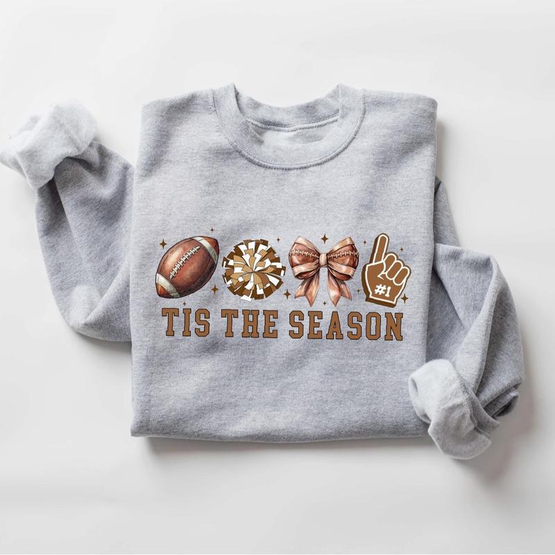 Football Sweatshirt, Football Bow Sweatshirt, School Mascot Shirt, Cheerleader Cheer Mom Shirt, Coquette Cheerleading Apparel, Football Team, Mom Life