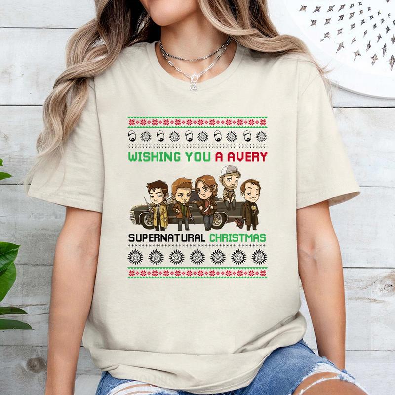 Supernatural T-Shirt, Wishing You A Very Supernatural Christmas T Shirt, Gift For Woman and Man Unisex T-Shirt Sweatshirt Hoodie