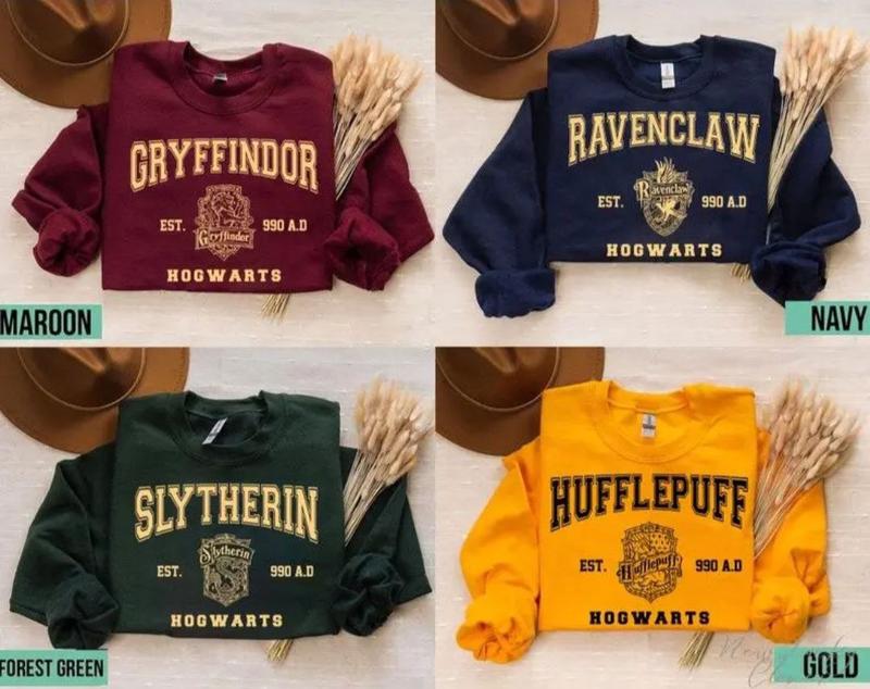 Vintage Hogwarts Sweatshirts, Wizard Sweatshirt, Wizarding World Sweatshirt, Hogwarts House Sweatshirt, Magic World Shirt