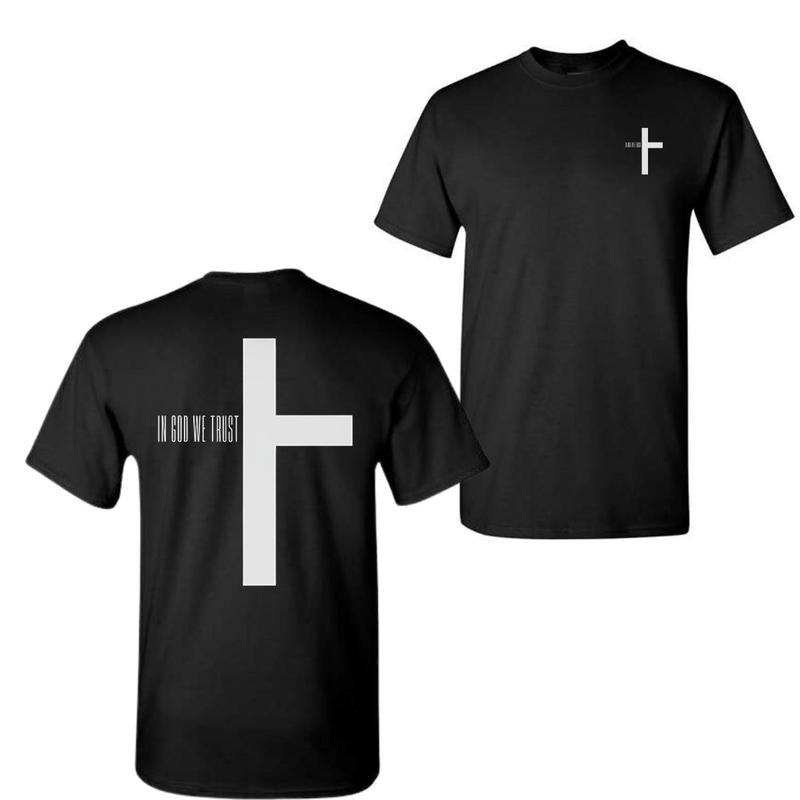 Cross T-Shirt, Christian Shirt, Catholic Faith T-Shirt, In God We Trust Man Shirt, Christian Man Gift For Men For Women