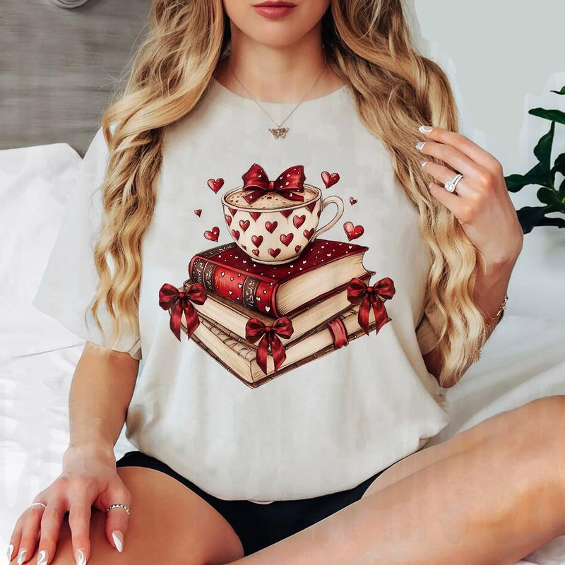 All booked for valentine's Teacher Valentine's Coquette bow T-Shirt