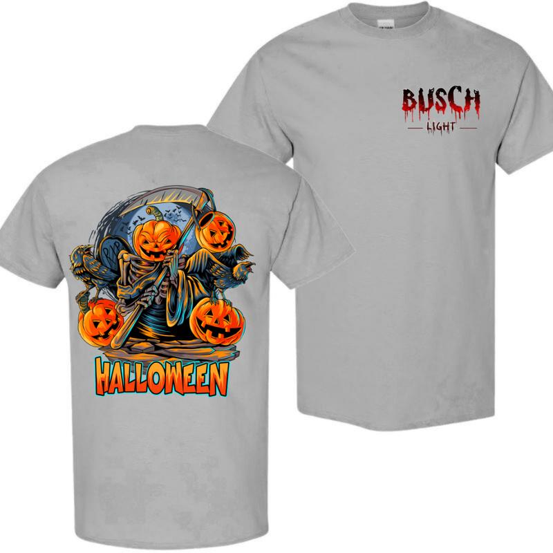 BUSCH LIGHT, BEER, Halloween, Busch Light  Reaper tee T-Shirt, Comfort Colors Shirt, Casual Graphic Round Neck T-shirt for Summer, Fashion Top for Dai