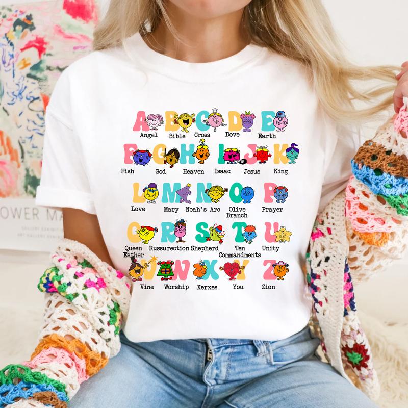 Alphabet Shirt, ABC Shirt, Animals Alphabet T-Shirt, Kindergarten Teacher Shirt, Alphabet Shirt for Teachers, Daycare Shirt, Teacher Shirt, Kids Shirt