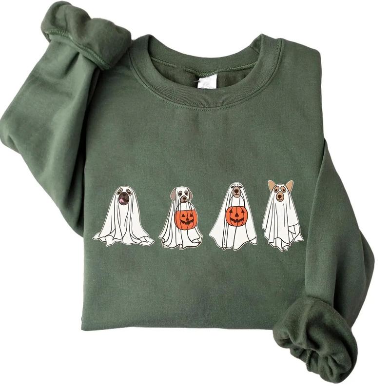 Cute Dogs Halloween Crewneck Sweatshirt Hoodie Tshirt, Halloween 2024 Gifts