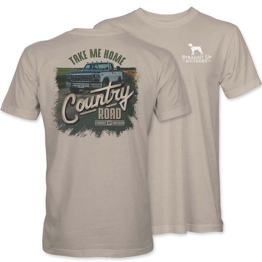 Straight Up Southern Country Road T-Shirt â€“ Sand Casual Classic