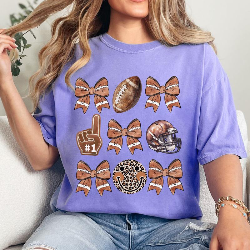 Coquette Football Shirt, Football Mom Shirt, Game Day, Fall Football Bow, Football Season, Sport Team Matching Shirt, Sport Gift