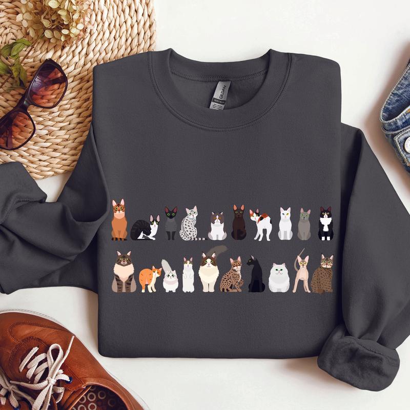 Cat Breeds Animal Lover Sweatshirt