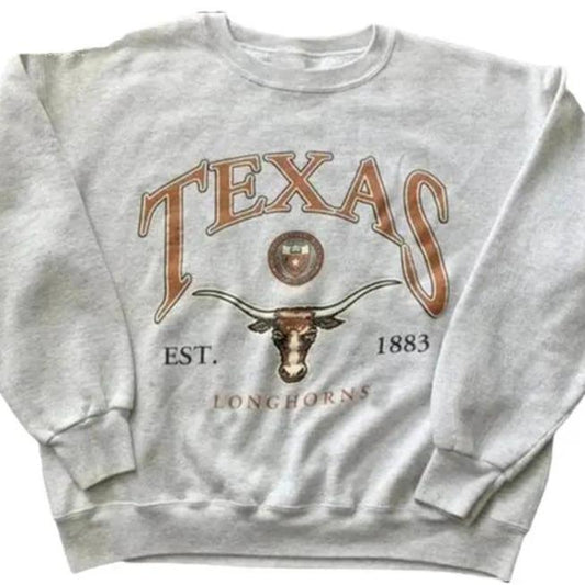 Texas Longhorns Sweatshirt, Ncaa Football Unisex Sweatshirt Cotton Menswear