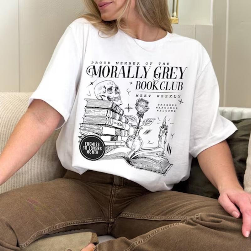 Vintage Morally Grey Book Club Sweatshirt, Dark Romance Shirt, Booktok Shirt, Bookish Merch, Book Lover Gift, Spooky Season Sweatshirt