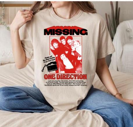 Direction Missing Concert tShirt, One Direction band, 1D Tshirt ash