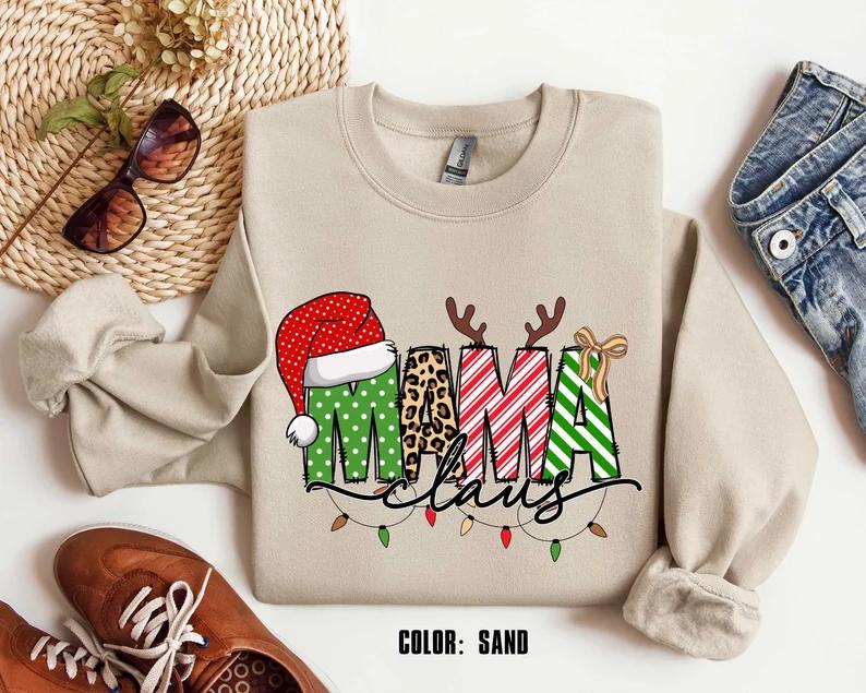 Mama Claus Sweatshirt, Merry Christmas Sweatshirt, Christmas Shirt, Christmas Sweatshirt, Christmas Gift For Mama, Christmas Mama Sweatshirt