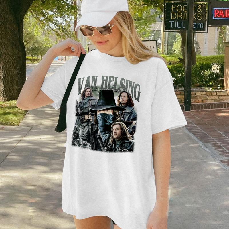 Vanhelsing Vintage T-Shirt, Hugh Jackman Graphic Tee Bootleg Gift for Men and Women - Comfort, Cotton Fabric Top Fabric Top