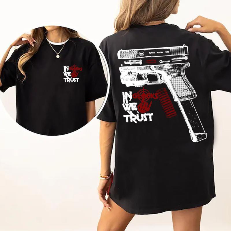In Glock We Trust Bone Hand Halloween 2 Side T-shirt,Glock Halloween Tee,Bone Hand Halloween Glock Shirt, For Her For Him