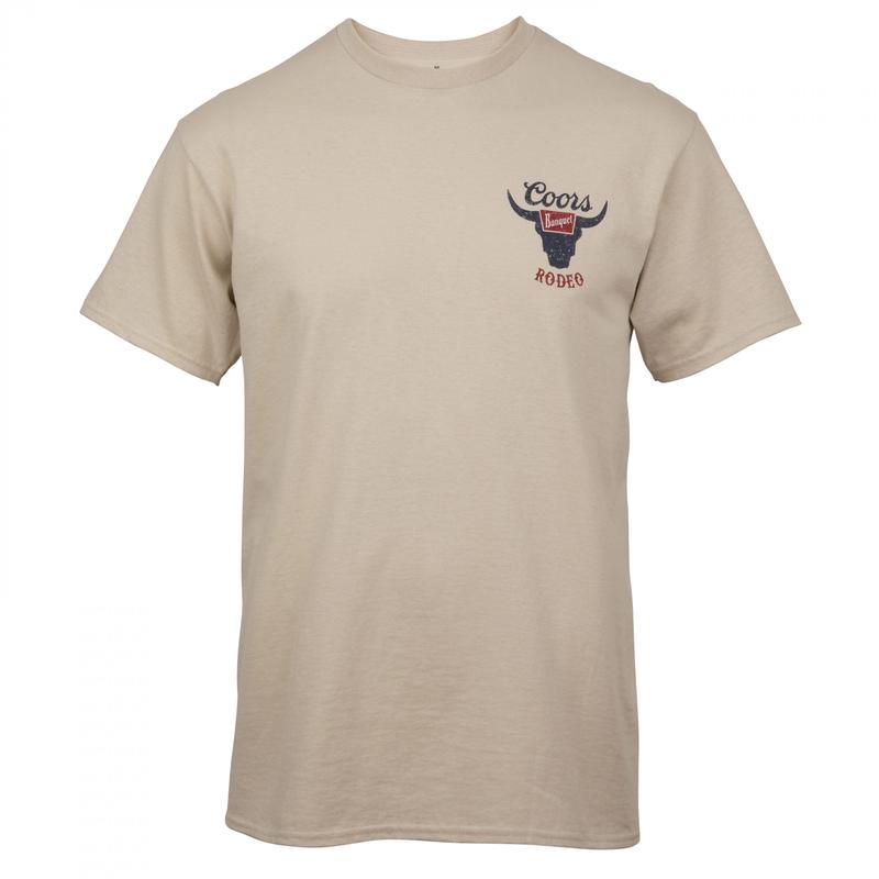 Coors Banquet Rodeo Logo Distressed Front and Back T-Shirt